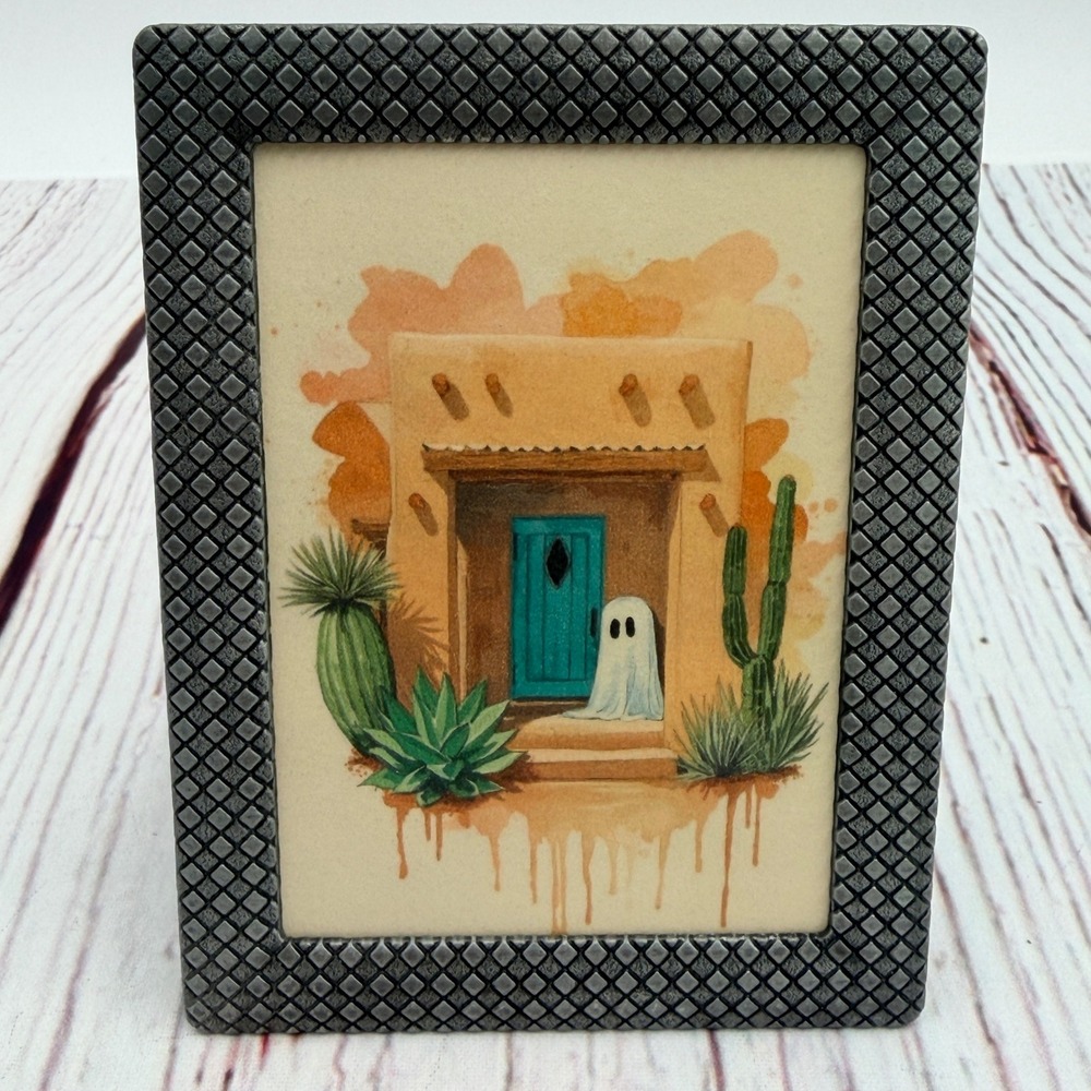 Southwestern Ghost Art Print in Textured Diamond Frame‎ Desert Decor 3x4